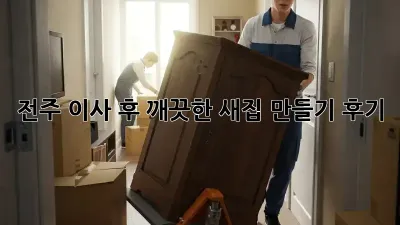 전주 이사 후, 깨끗한 새집 만들기 후기!